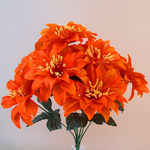 Artificial Spider Chrysanthemums Carnival Orange 64cm Silk Flowers